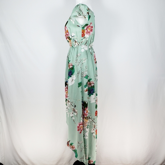 NEW- BIUBIU Off Shoulder Floral Romper Maxi dress - Picture 5 of 11